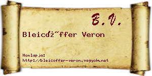 Bleicöffer Veron névjegykártya